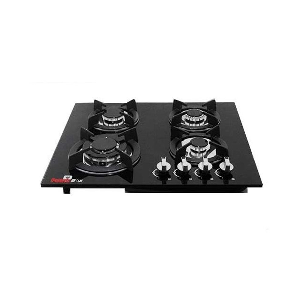 PowerBox 4 Gas Burner Glass Top Cooker Hob - 60cm -